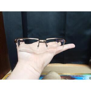 New BMW B6051 COL.10 Rectangle Matte Satin Brown Half-Rim Eyeglasses Authentic